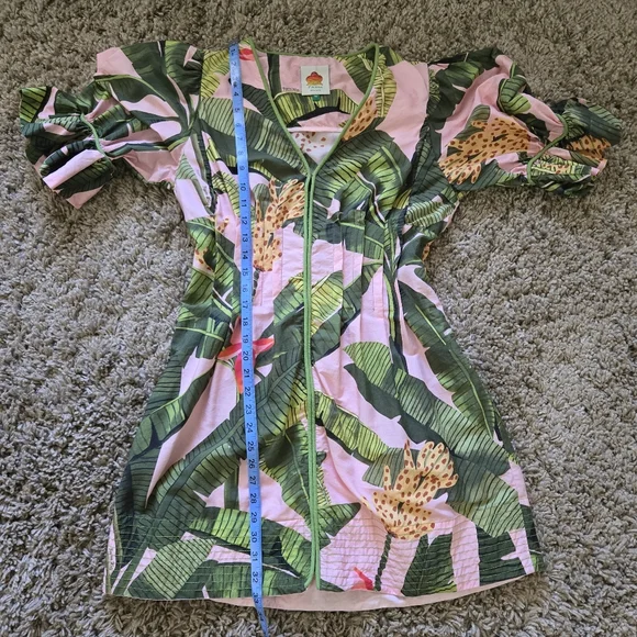 Farm Rio Banana Leaves V-Neck Mini Dress - Picture 10 of 14